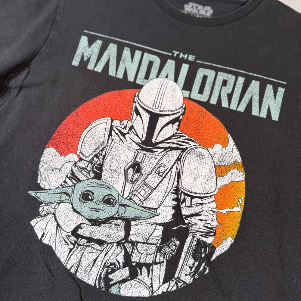 Star Wars The Mandalorian Grogu Graphic Tee Black Mens Medium Mad Engine Shirt